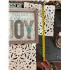 Image 6 : Qty 3 Cut-Out Trivets, Grateful & Joy Artwork, Table Lamp, Misc Sizes