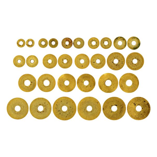 Ancient India: Harappan Pre-Coinage Money, Total weight 9.06g. (15 disks)