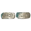 Image 1 : Ancient India: Archaic base silver punch-marked 'bent bar' coin (Shatamana), 10.04g.