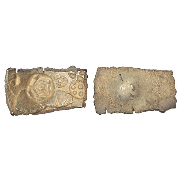 Ancient India: Archaic silver punch-marked coin - 'Narhan hoard', 7.01g.