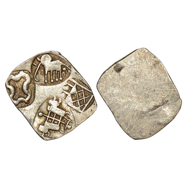 Ancient India: Archaic Silver punch marked coin - Wainganga-Mahanadi Divide, 1.32g.