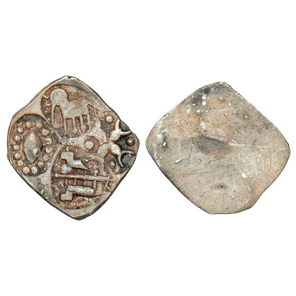 Ancient India: Archaic Silver punch marked coin - Wainganga-Mahanadi Divide, 1.28g.