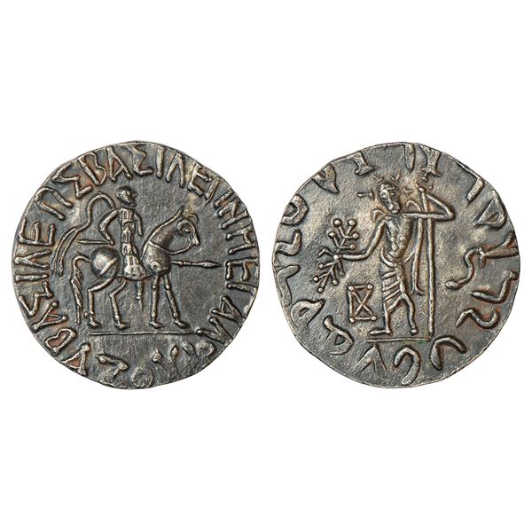 Ancient India: Indo-Scythians - silver tetradrachm of Azes (c.45-20 BC), 9.46g.