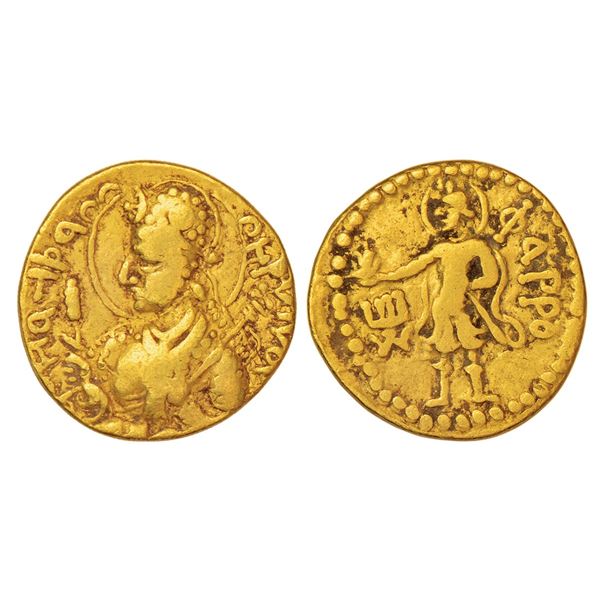 Ancient India: Kushan Empire, gold dinar of Huvishka (c.151-190 AD), 7.77g.