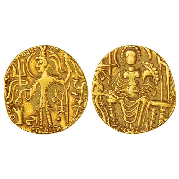 Ancient India: Kushan Empire, gold dinar of Shaka (325-350 AD), Gobl 593, 7.71g.