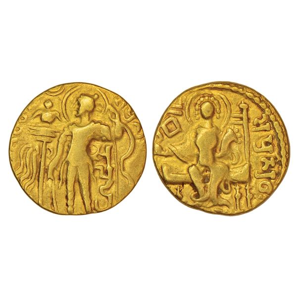 Ancient India: Gupta Empire, gold dinar of Samudra Gupta (350-375 AD), 7.34g