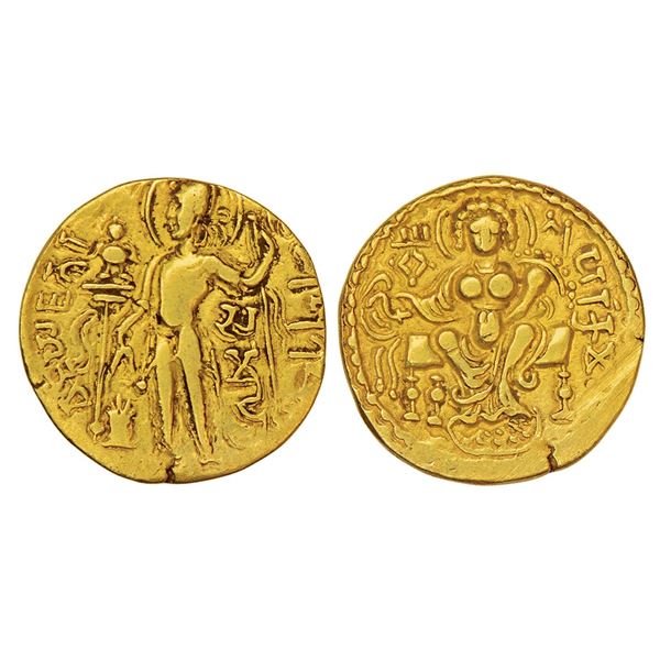Ancient India: Gupta Empire, gold dinar of Samudra Gupta (350-375 AD), 7.38g