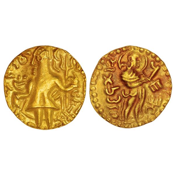 Ancient India: Post Gupta coinage in Bengal, Samatata region, gold dinar, 6.52g