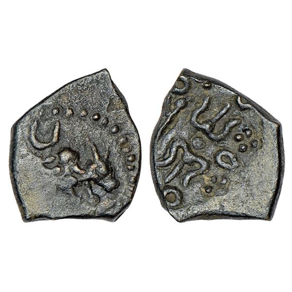 Medieval India: Medieval Gujarat - uninscribed and unattributed copper coin, 2.07g