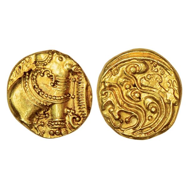 Medieval India: Western Gangas (10th-11th century AD), gold gajapati pagoda, 3.86g