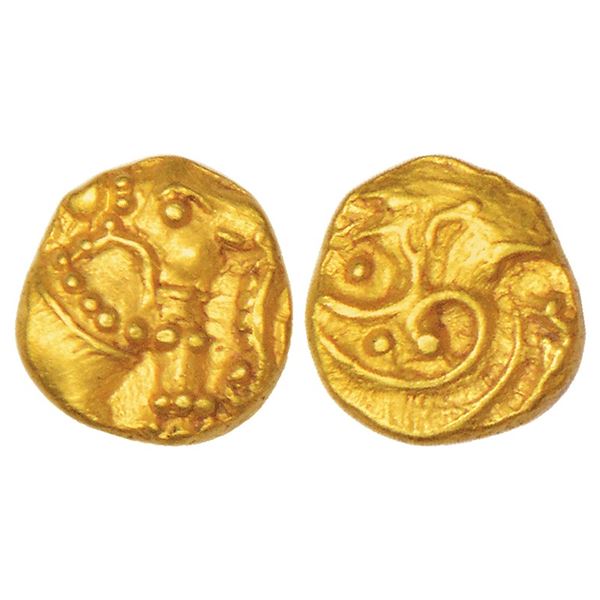 Medieval India: Western Gangas (10th-11th century AD), gold gajapati fanam, 0.39g
