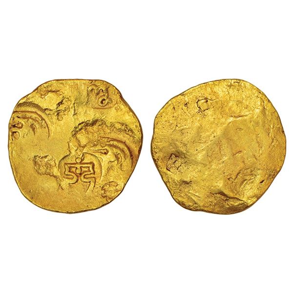 Medieval India: Chalukyas of Kalyana, (c.1015-1044 AD), punch-marked gold, 3.74g