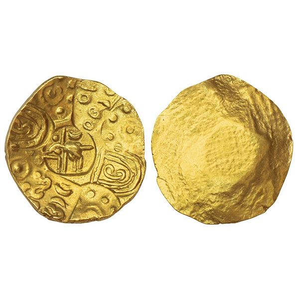 Medieval India: Kakatiyas of Warangal, punch-marked gold gadyana, 3.57g