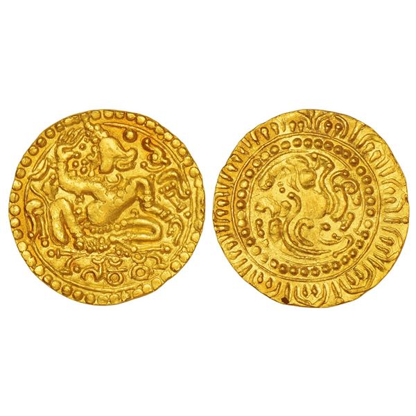 Medieval India: Kadambas of Hangal, gold gadyana or varaha, Nakareshwara, 4.23g