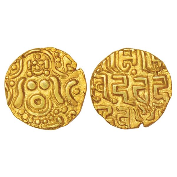 Medieval India: Gahadavalas of Kanuj, base gold 1⅛ masha, 1.10g