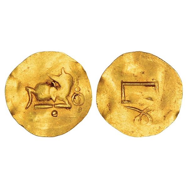 Medieval India: Eastern Gangas of Orissa, gold fanam (12th-13th century AD), 0.50g