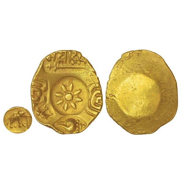 Medieval India: Yadavas of Devagiri, Mahadeva (1261-1270 AD), gold punch, 3.80g