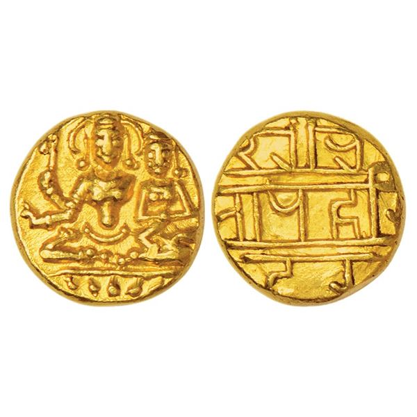 Medieval India: Vijayanagar Kingdom, Sangama dynasty, gold ½ pagoda, 1.70g