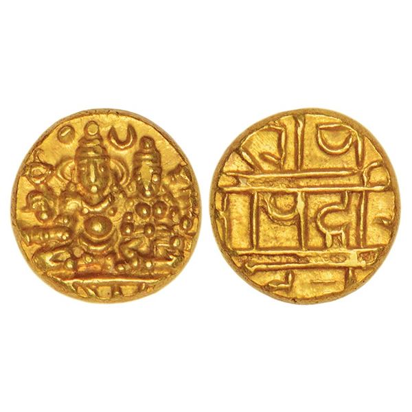 Medieval India: Vijayanagar Kingdom, Sangama dynasty, gold ½ pagoda, 1.70g