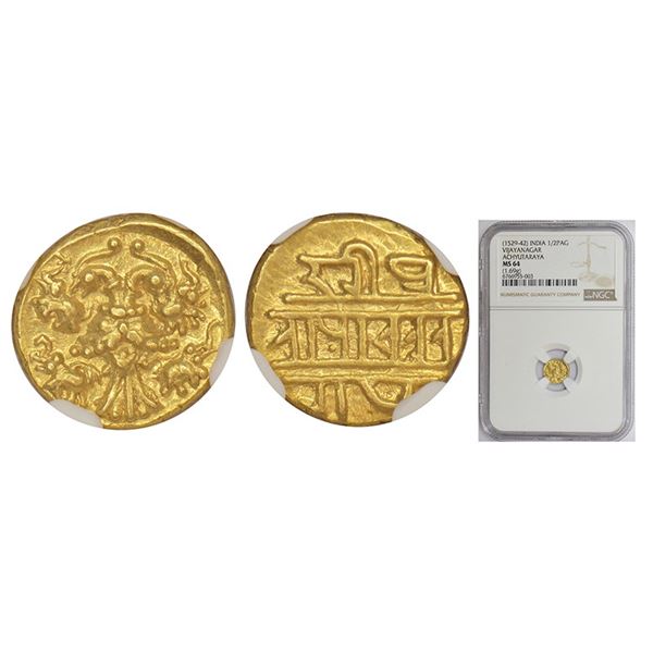 Medieval India: Vijayanagar Kingdom, Tuluva dynasty, gold ½ pagoda, 1.69g