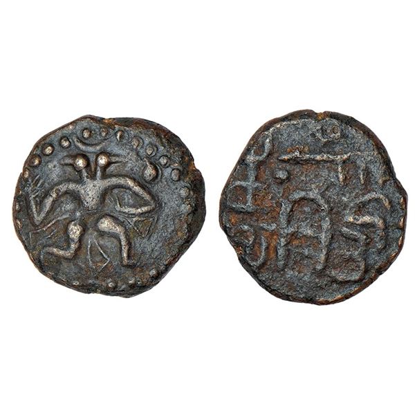 Medieval India: Tamil Nadu, copper double cash coin, 4.19g
