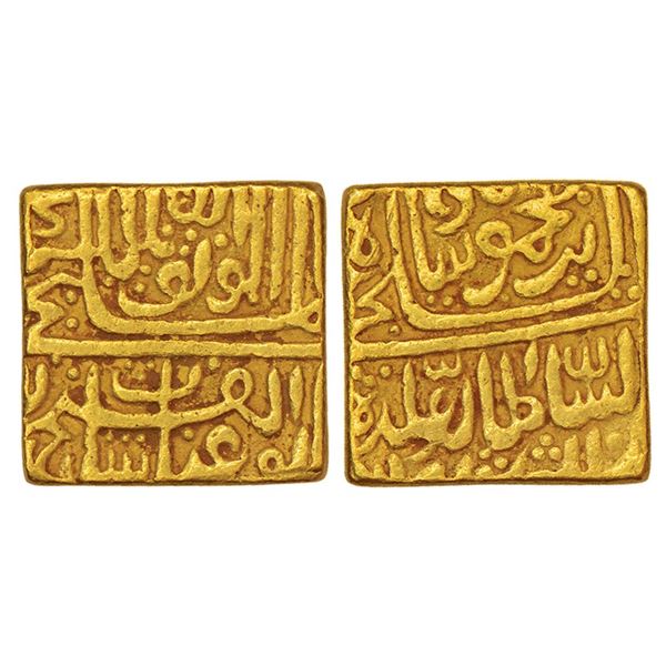 SultanatesGold square token copying designs of a tanka of Ghiyath Shah, 10.82g.