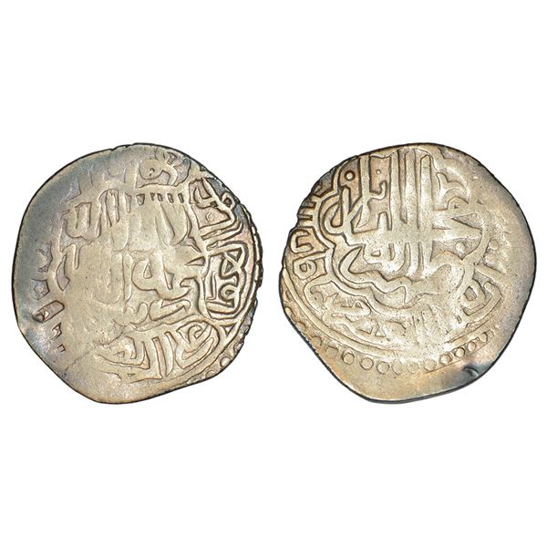 Mughals: Babur (1504-1530 AD), silver shahrukhi of mintless, 4.58g