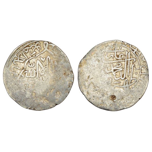 Mughals: Babur (1504-1530 AD), silver shahrukhi of mintless, 4.64g