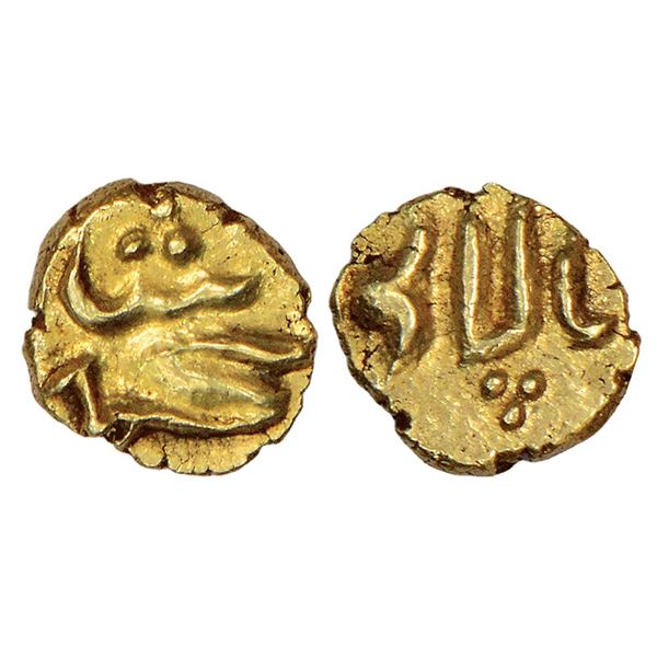 Mughals: Muhammad Shah (1719-1748 AD), gold fanam, Balapur mint