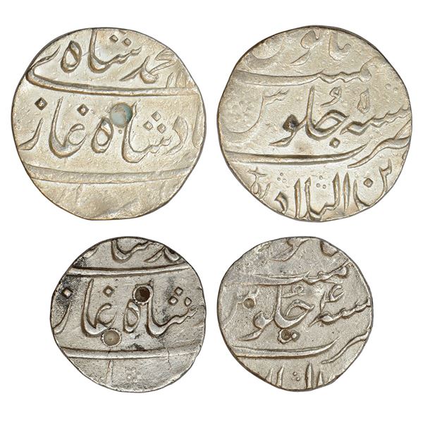 Mughals: Muhammad Shah (1719-1748 AD), silver coins (2), Zain ul-Bilad mint