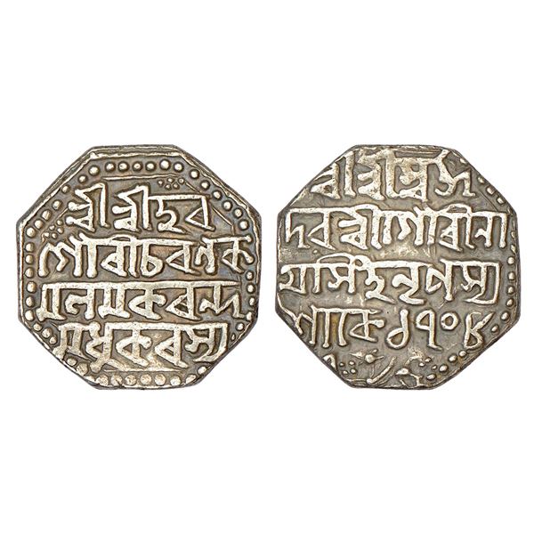 Independent Kingdoms: Assam, Gaurinatha Simha (1780-1795 AD), silver rupee, 11.34g