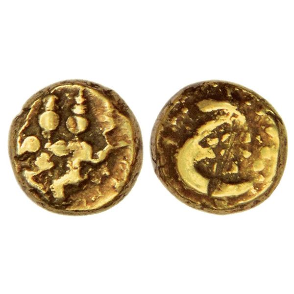 Independent Kingdoms: Mysore, Haidar Ali (1761-1782 AD), gold fanam, KM 8, 0.39g.