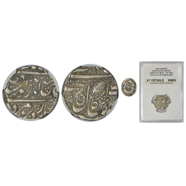 Independent Kingdoms: Sikh Empire, Ranjit Singh (1799-1839 AD), silver rupee, Amritsar mint