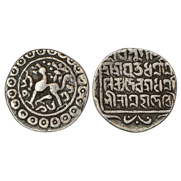 Independent Kingdoms: Tripura, Dharma Manikya (2nd reign 1714-1730), silver tanka, 10.56g