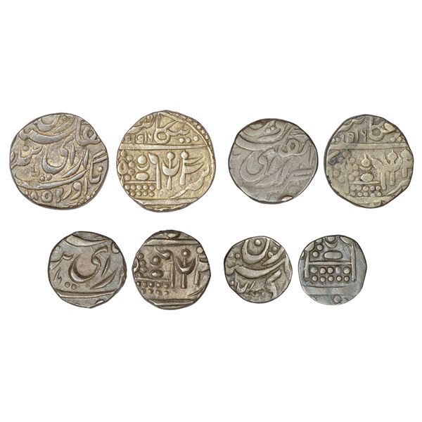 Princely States: Bikanir, Dungar Singh (1872-1887AD), set of 4 silver coins