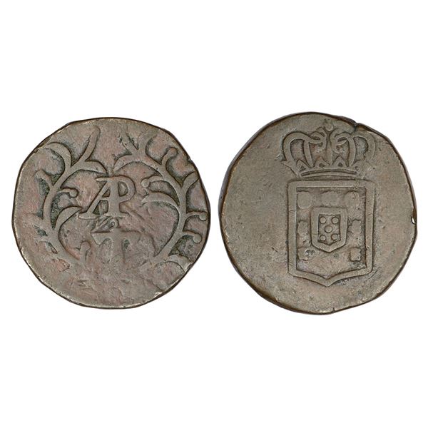 Portuguese India: D. Miguel I (1828-1834 AD), Goa, copper ½ tanga, ND (1826-34)