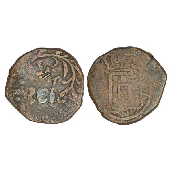 Portuguese India: D. Miguel I (1828-1834 AD), Goa, copper ½ tanga, 18.67g