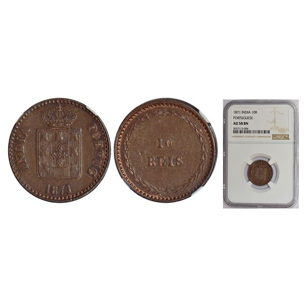 Portuguese India: D. Luiz I (1861-1889), colonial coinage, machine struck, copper 10 reis