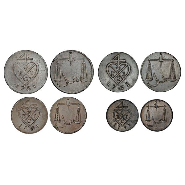 Bombay Presidency: Soho mint, set of 4 copper coins, (4 coins)