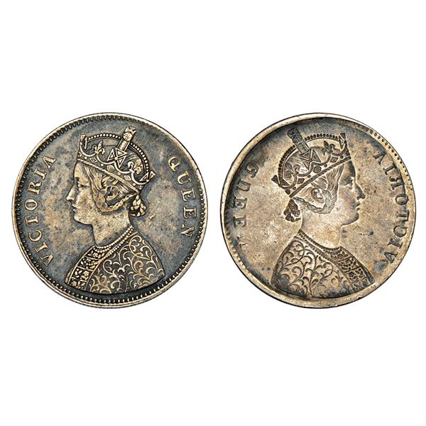 British India: Victoria Queen, silver rupee, ND (1862-1876 AD), (Lakhi)