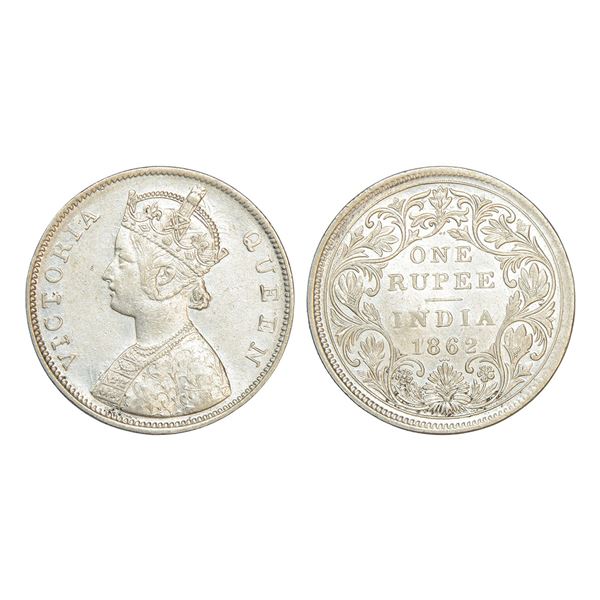 British India: Victoria Queen, silver rupee, 1862, Bombay mint