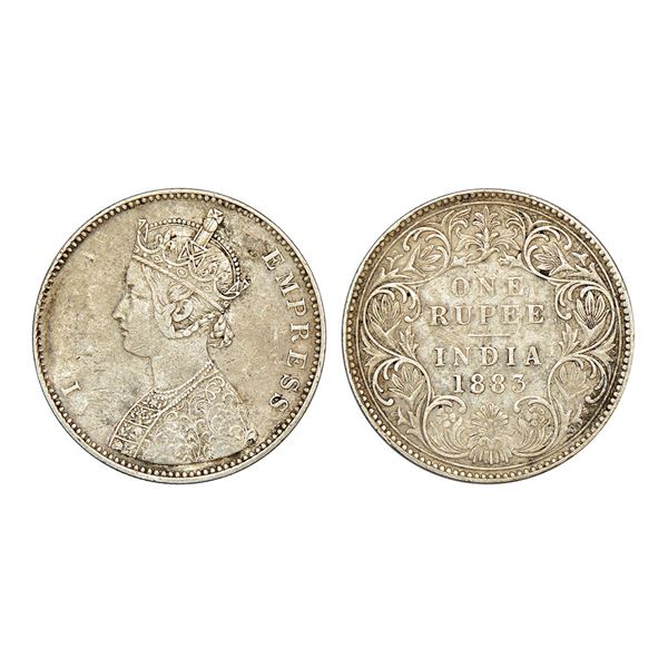 British India: Victoria Empress, silver rupee, 1883, Bombay mint