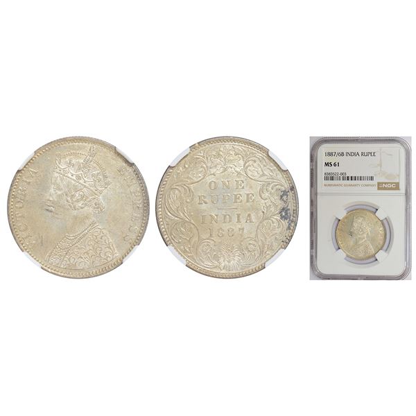 British India: Victoria Empress, silver rupee, 1887, Bombay mint