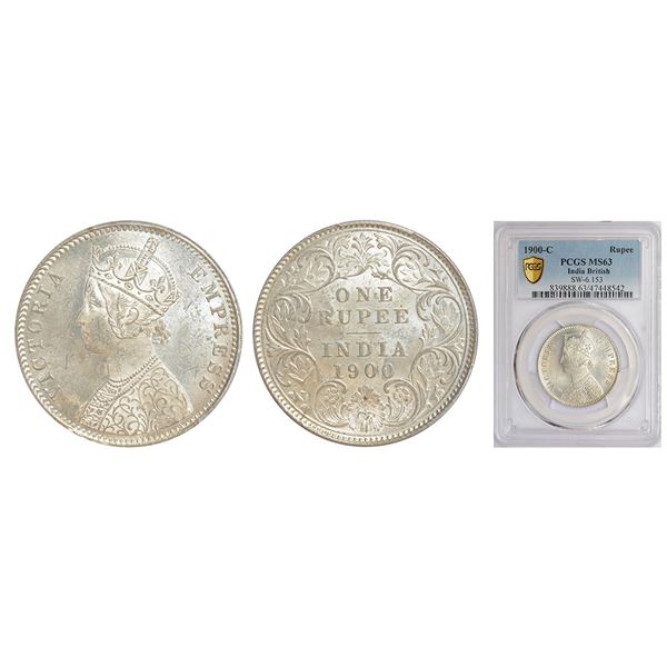 British India: Victoria Empress, silver rupee, 1900, Calcutta mint