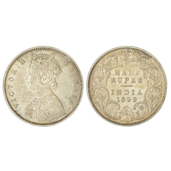 British India: Victoria Empress, silver ½ rupee, 1899, Bombay mint
