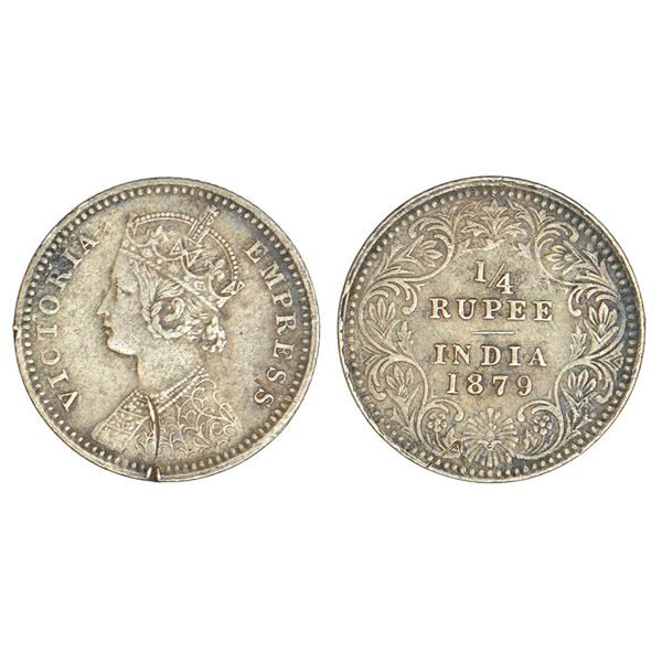 British India: Victoria Empress, silver ¼ rupee, 1879, Calcutta mint