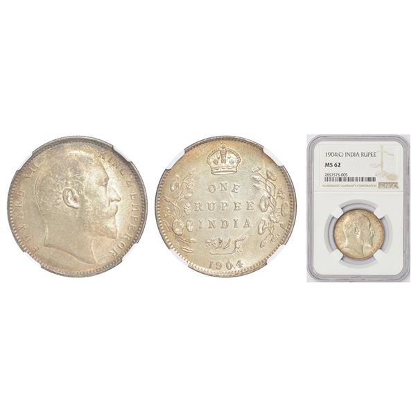 British India: Edward VII, silver rupee, 1904, Calcutta mint