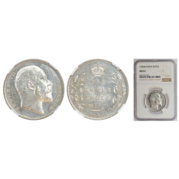 British India: Edward VII, silver rupee, 1906, Bombay mint