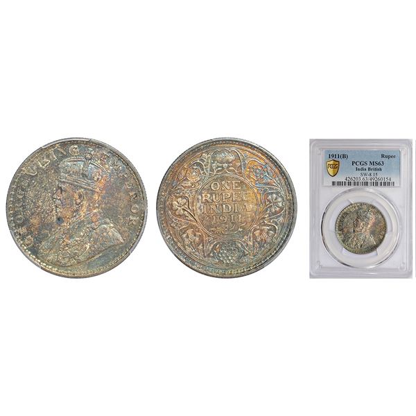 British India: George V, silver rupee, 1911, Bombay mint