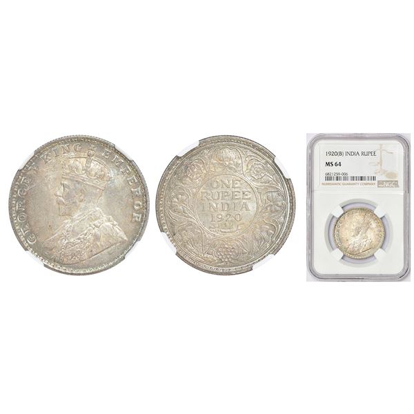 British India: George V, silver rupee, 1920, Bombay mint